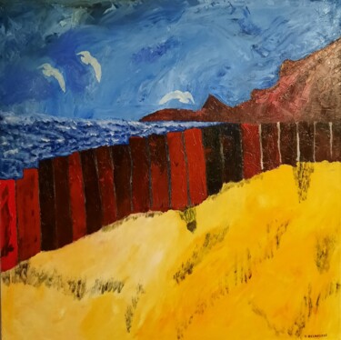 Pintura intitulada "la dune" por Raymond Delafosse, Obras de arte originais, Óleo