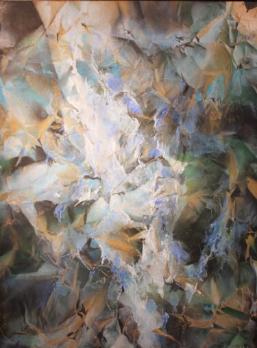 Schilderij getiteld "cristaux bleus" door Raymond Guibert, Origineel Kunstwerk, Aquarel