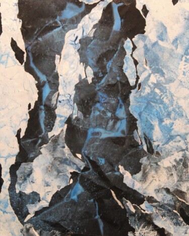 Peinture intitulée "Cascades de glace" par Raymond Guibert, Œuvre d'art originale, Aquarelle