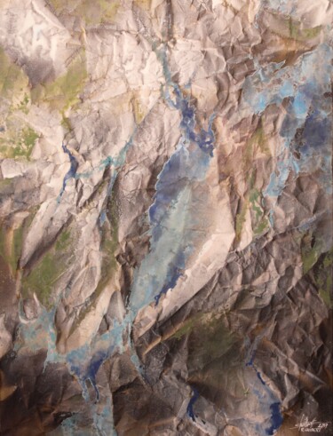 Peinture intitulée "le jura plissé" par Raymond Guibert, Œuvre d'art originale, Aquarelle