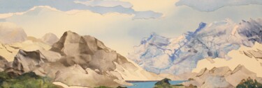 Peinture intitulée "Le grand massif n° 1" par Raymond Guibert, Œuvre d'art originale, Aquarelle