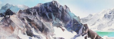 Peinture intitulée "rocher mauve" par Raymond Guibert, Œuvre d'art originale, Aquarelle