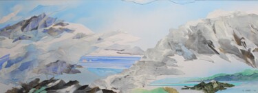 Pintura titulada "panoramique clair" por Raymond Guibert, Obra de arte original, Acuarela Montado en Panel de madera
