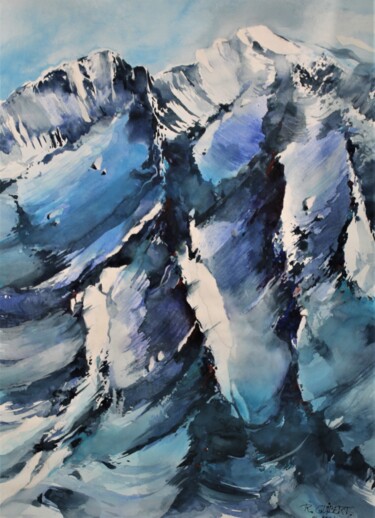 「Lambert, glacier an…」というタイトルのコラージュ Raymond Guibertによって, オリジナルのアートワーク, コラージュ ウッドパネルにマウント
