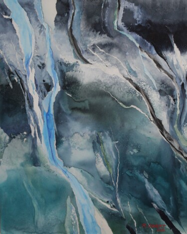 Картина под названием "Divagations fluvial…" - Raymond Guibert, Подлинное произведение искусства, Коллажи Установлен на Дере…