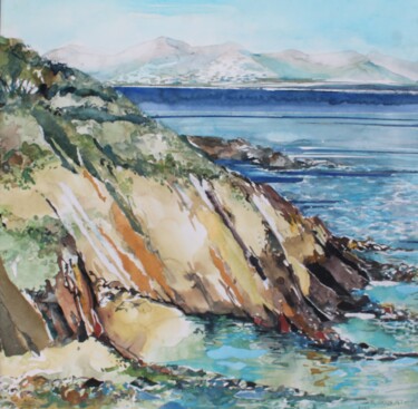 Peinture intitulée "presqu'ile de Giens" par Raymond Guibert, Œuvre d'art originale, Aquarelle