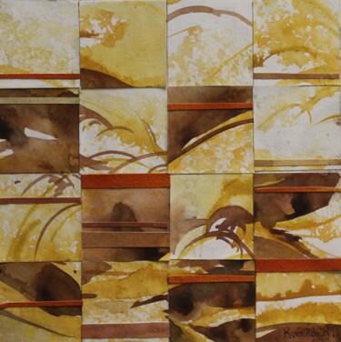 Malerei mit dem Titel "4x4/20x20/2023 n°23" von Raymond Guibert, Original-Kunstwerk, Aquarell Auf Karton montiert