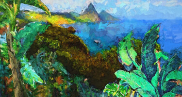 Digital Arts titled "Tropical Saint Luci…" by Raymond Kursar, Original Artwork, Digital Painting
