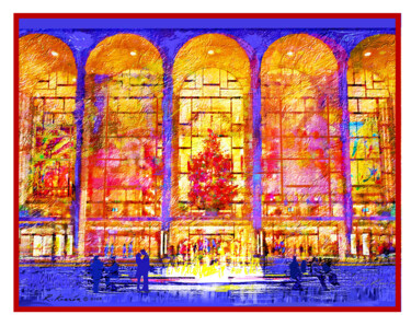 Digital Arts titled "Lincoln Center for…" by Raymond Kursar, Original Artwork, Digital Painting