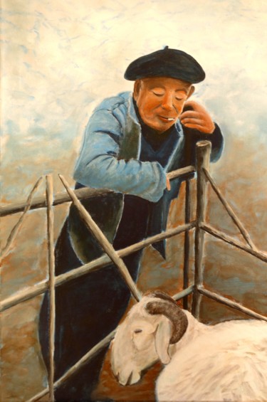Malerei mit dem Titel "Berger" von Raymond Lafon, Original-Kunstwerk, Acryl