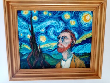 Картина под названием "Hommage à Van Gogh" - Raymonf Mlynek, Подлинное произведение искусства, Масло