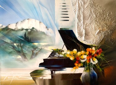 Картина под названием "Un piano en Provence" - Raymond Poulet, Подлинное произведение искусства, Масло