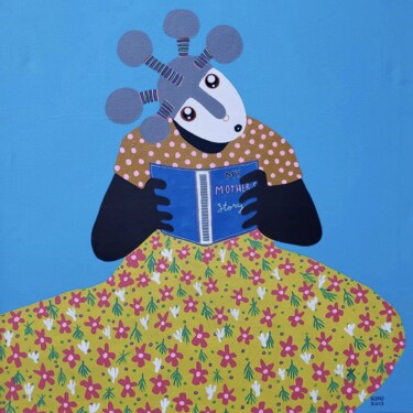 "My mother story" başlıklı Tablo Raymond Yves Kono (Ntshi-Ntshim) tarafından, Orijinal sanat, Akrilik