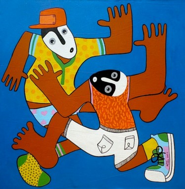 Peinture intitulée "Sauve qui peut" par Raymond Yves Kono, Œuvre d'art originale, Acrylique