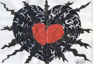 Рисунок под названием "Heart of darkness" - Raymond Shumeliov, Подлинное произведение искусства
