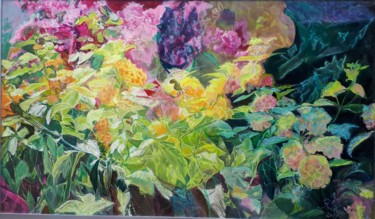 Painting titled "songe floral 2" by Raymonde Meunier, Original Artwork, Oil