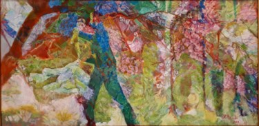 Pintura titulada "les danseurs de los…" por Raymonde Meunier, Obra de arte original, Oleo Montado en Bastidor de camilla de…