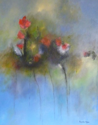 Painting titled "Fleurs d'eau" by Raymonde Vézina, Original Artwork