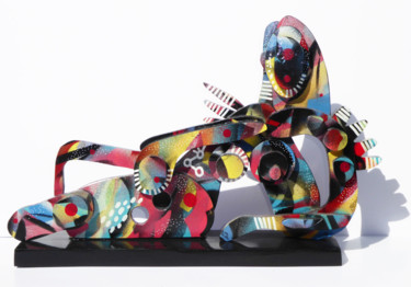Escultura intitulada "Femme Allongée" por Thierry Corpet (Raymond X), Obras de arte originais, Madeira