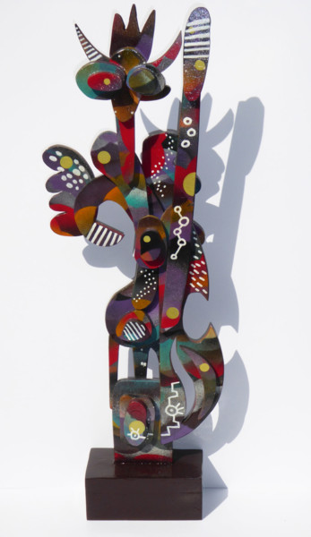 Sculptuur getiteld "Esperanza in june" door Thierry Corpet (Raymond X), Origineel Kunstwerk, Hout