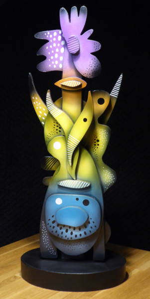 Escultura titulada "Totem V" por Thierry Corpet (Raymond X), Obra de arte original, Madera
