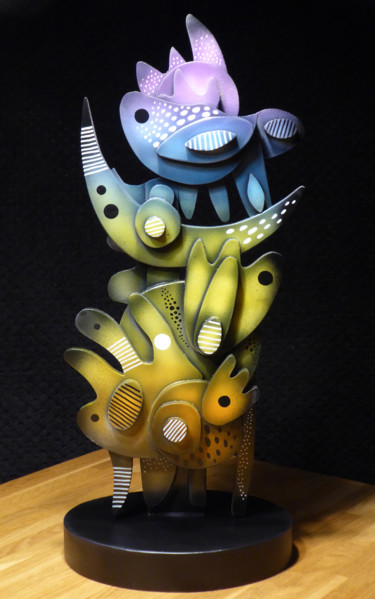 Sculpture intitulée "Totem VI" par Thierry Corpet (Raymond X), Œuvre d'art originale, Bois