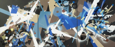 Blue SNAFU Peinture intitulée "Blue SNAFU" par Thierry Corpet (Raymond X), Œuvre d'art originale, Acrylique Monté sur Châssis