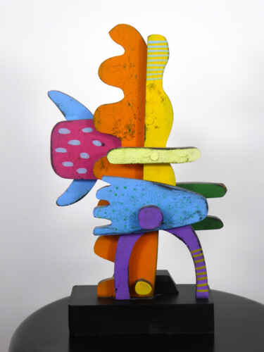 Sculptuur getiteld "Abstract Surfer" door Thierry Corpet (Raymond X), Origineel Kunstwerk, Hout