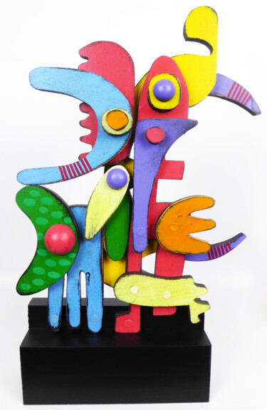 Sculpture intitulée "Jungle fever" par Thierry Corpet (Raymond X), Œuvre d'art originale, Bois