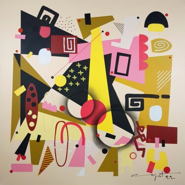 Painting titled "#7-OSTRICONI" by Thierry Corpet (Raymond X), Original Artwork, Acrylic Mounted on Wood Stretcher frame
