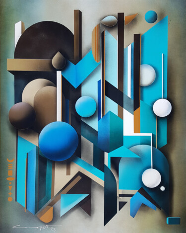 Malerei mit dem Titel "Urban Bohemia" von Thierry Corpet (Raymond X), Original-Kunstwerk, Sprühfarbe Auf Keilrahmen aus Holz…