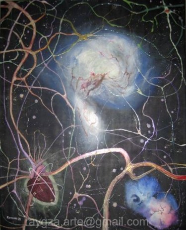 Painting titled "Cosmic Pulse" by Raymundo Garza, Original Artwork, Oil
