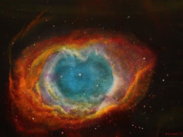 Painting titled "Helix Nebulae - Ast…" by Raymundo Garza, Original Artwork, Oil