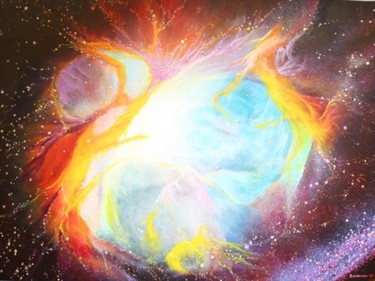 Schilderij getiteld "Orion Nebulae - Ast…" door Raymundo Garza, Origineel Kunstwerk, Olie