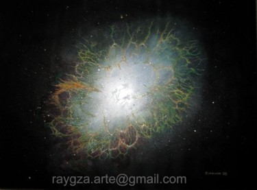 Painting titled "Nebulosa del Cangre…" by Raymundo Garza, Original Artwork, Oil
