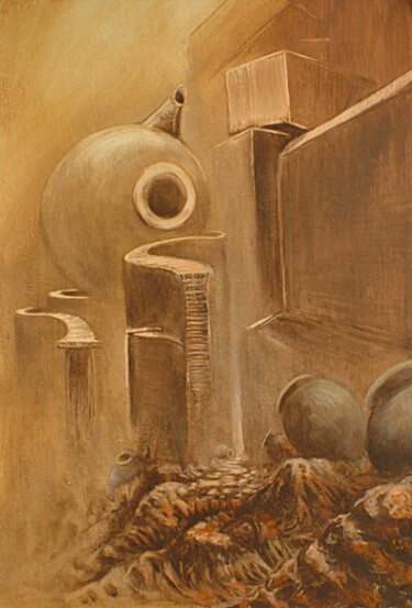 Pintura titulada "mysteries of far co…" por Rayo Cazar, Obra de arte original, Oleo