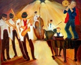 Painting titled "Dixie jazz band" by Rayray, Original Artwork