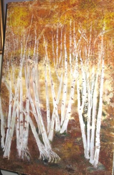 Painting titled "Birch" by Rayray, Original Artwork, Oil