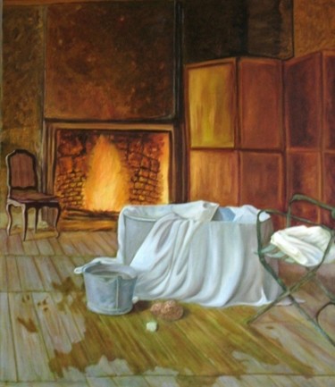 Painting titled "An old Jacuuzzi" by Rayray, Original Artwork, Oil