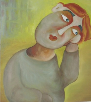 Painting titled "Thinker" by Rayray, Original Artwork, Oil