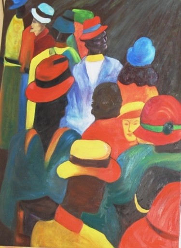 Painting titled "Going to a Jazz con…" by Rayray, Original Artwork, Oil
