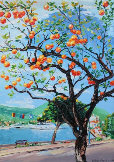 Картина под названием "orange midday" - Victoria Raznatovskaya, Подлинное произведение искусства, Масло
