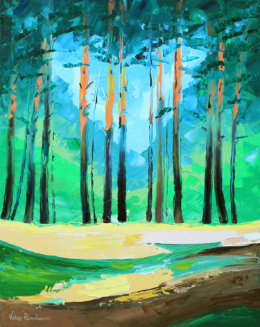 Картина под названием "Transparent forest" - Victoria Raznatovskaya, Подлинное произведение искусства, Масло