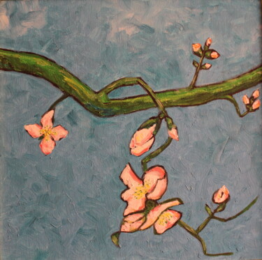 Painting titled "flower II" by Razvan-Constantin Calin, Original Artwork, Oil