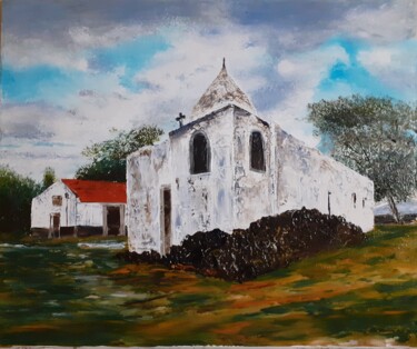 Painting titled "old Church" by Rbosson Art, Original Artwork, Oil