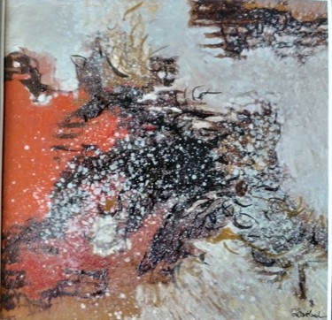 Pittura intitolato "Covid 2020-1" da Richard Boutboul, Opera d'arte originale, Olio Montato su Cartone