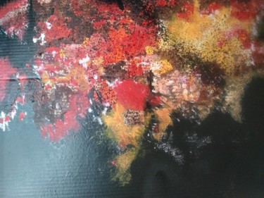 Peinture intitulée "Volcans" par Richard Boutboul, Œuvre d'art originale, Huile