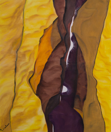 Schilderij getiteld "Antelope Canyon" door Renée C. Achour, Origineel Kunstwerk, Olie