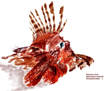 Digitale Kunst mit dem Titel "Poisson lion-Rascas…" von Rc Digipainter436, Original-Kunstwerk, Digitale Malerei