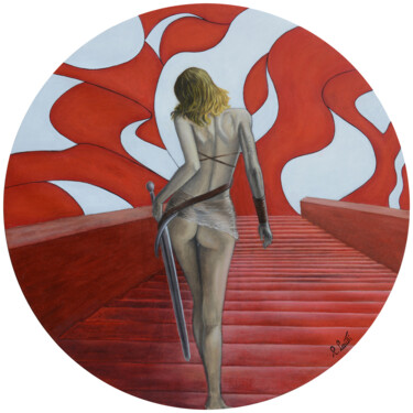 Astrea Peinture intitulée "Astrea" par Rosanna Cerutti, Œuvre d'art originale, Huile Monté sur Panneau de bois